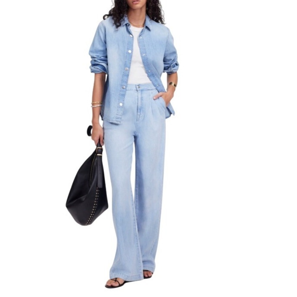 Madewell Light Blue High-Rise Wide-Leg Jeans